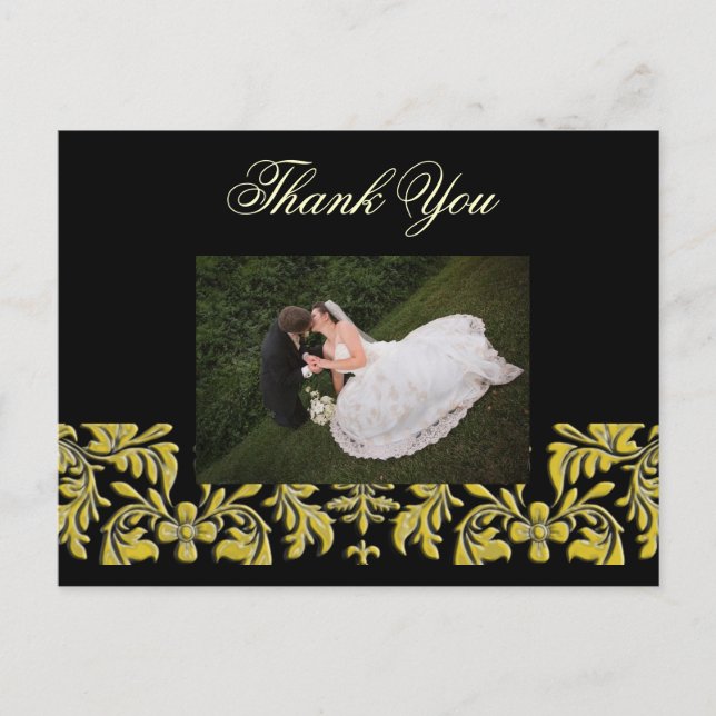 Elegant + Classy Thank You Photo postcards, Postcard (Front)