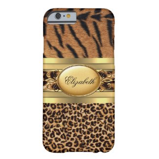 Elegant Classy Tiger Leopard Animal Gold Black Barely There iPhone 6 Case