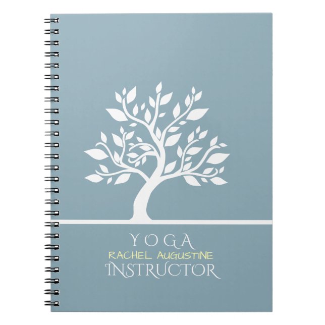 Elegant Classy Tree YOGA Studio Massage Therapy Notebook (Front)