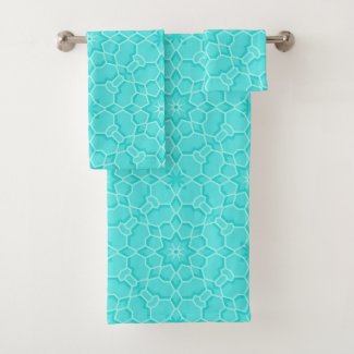 Elegant Classy Turquoise Mosaic Geometric Pattern