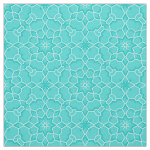 Aqua Blue Mint Teal Turquoise Ethnic Boho Pattern Fabric | Zazzle