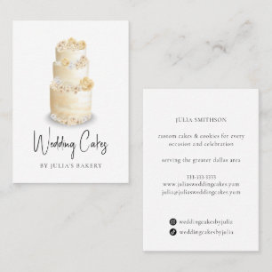 Elegant Classy Wedding Cake Bakery Patisserie Business Card