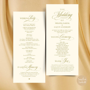 Elegant Classy Wedding Ceremony Order Program