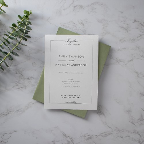Elegant Classy Wedding Invitation Minimal Design