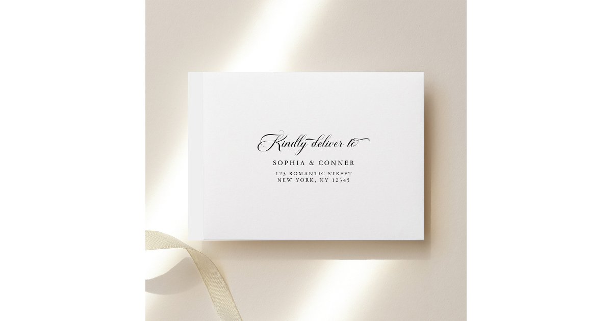 Elegant Classy Wedding Pre-Printed Address RSVP Envelope | Zazzle