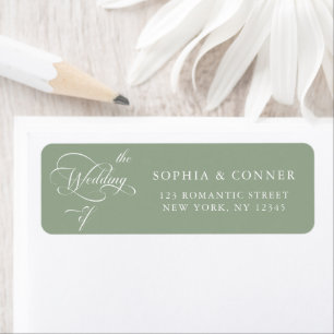 Elegant Classy Wedding Return Address Sage Green Label