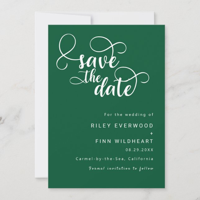 Elegant Classy Wedding save the date Invitation (Front)
