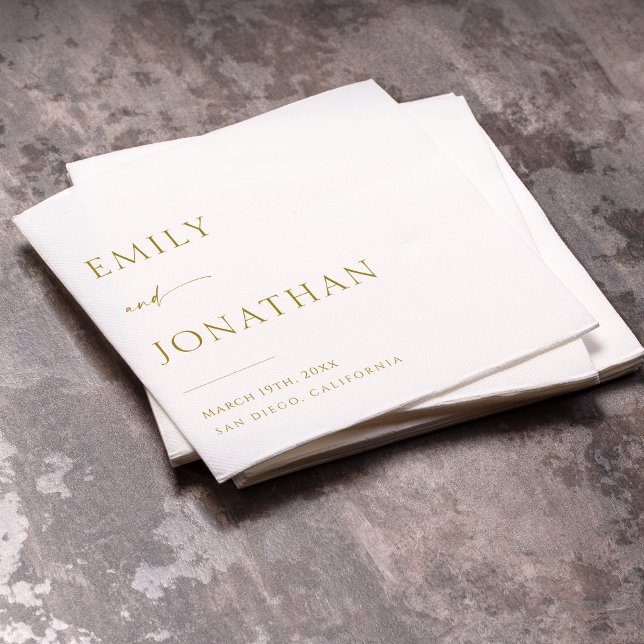 Elegant Classy White and Gold Wedding  Napkins (Creator Uploaded)