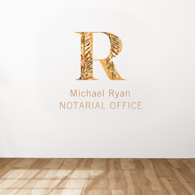 Elegant Classy White & Gold Personalized Monogram  Wall Decal (Creator Uploaded)