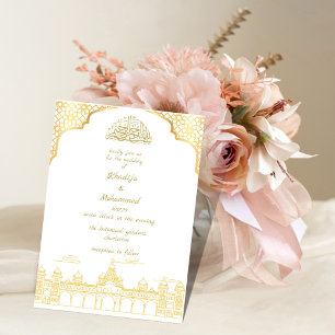ELEGANT classy white ISLAMIC WEDDING Invitation
