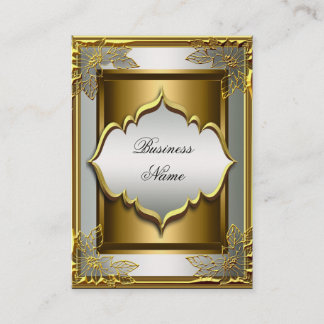 Elegant Classy Whte Black Old Gold Business Card