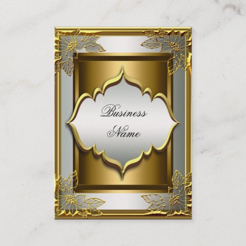 Elegant Classy Whte Black Old Gold Business Card Template