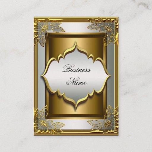 Customizable Elegant Classy Whte Black Old Gold Business Card Template