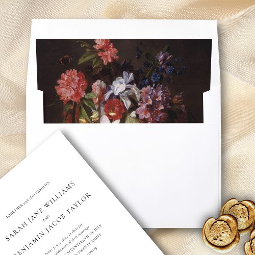 Elegant Classy Wildflower Floral Fine Art Wedding Envelope Liner