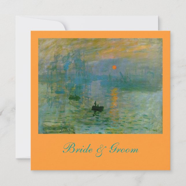 Elegant Claude Monet Wedding Invitations (Front)