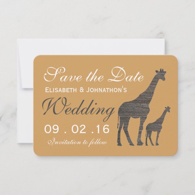 Elegant Clay Giraffe Wedding Save The Date