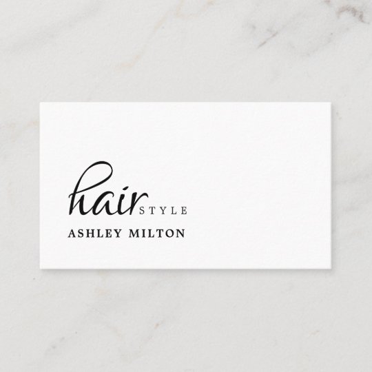 Elegant Clean Black White Scissors Hairstylist Business Card