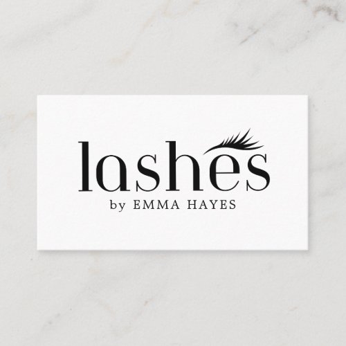Elegant Clean Bold Lashes Artist Appointment Card