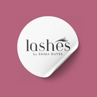 Elegant Clean Bold Lashes Artist Classic Round Sticker