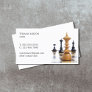 Elegant Clean Chess Figures Coach Business Card