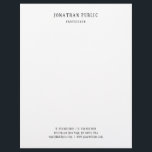 Elegant Clean Design Classic Look Template White Letterhead<br><div class="desc">Elegant Clean Design Classic Look Template White Nostalgic Professional Letterhead.</div>