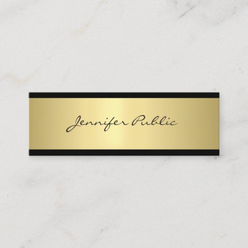 Elegant Clean Design Gold Glamorous Professional Mini Business Card