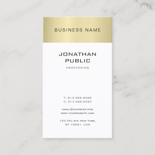 Elegant Clean Design Gold Look Plain Trendy Modern Business Card