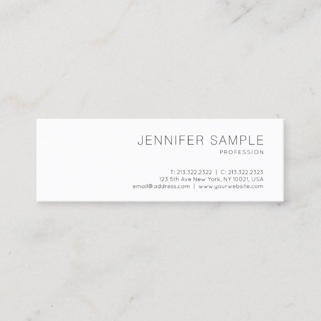 Elegant Clean Design Professional Plain Trendy Mini Business Card (Front)