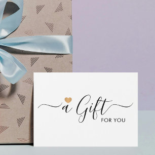 Elegant Clean Faux Gold Heart Gift Certificate