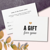 Elegant Clean Faux Gold Heart Gift Certificate