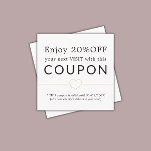 Elegant Clean Golden Heart Line Salon Discount Card