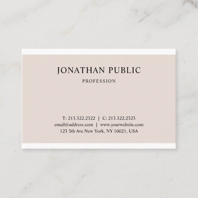 Elegant Clean Graphic Design Professional Plain Business Card (Front)