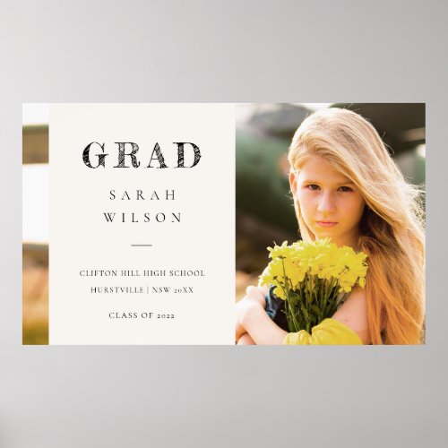 Elegant Clean Minimal Clean Photo Graduation Poster