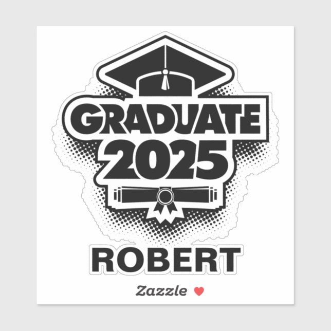 Elegant Clean Minimal Simple Graduation Classic Sticker (Sheet)