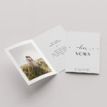 Elegant clean minimalist photo wedding. Her Vows Card<br><div class="desc">Black and white elegant clean minimalist wedding "Her Vows" Card with photo.</div>