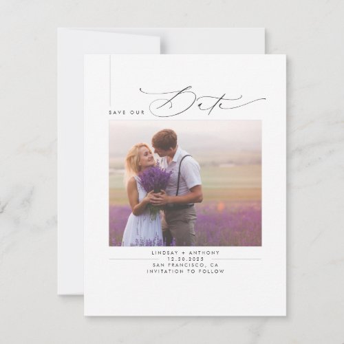 Elegant Clean Minimalist Save the Date Photo