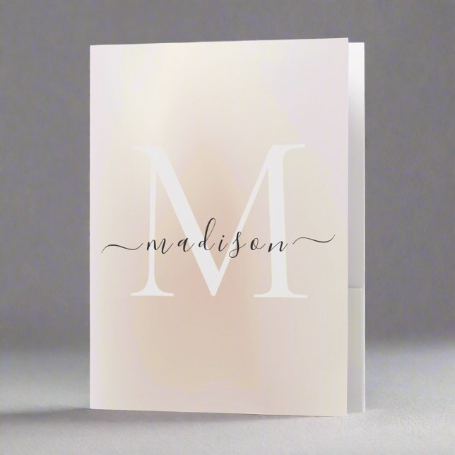 Elegant clean Monogrammed Initial Script Salon  Pocket Folder (Creator Uploaded)