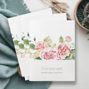 Elegant Clean Pink Green Watercolor Peony Floral Pocket Folder