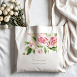 Elegant Clean Pink Green Watercolor Peony Floral Tote Bag<br><div class="desc">If you need any other matching product or customization,  kindly message via Zazzle.</div>