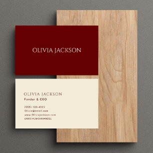 Elegant Clean Professional Red Typography Business Card