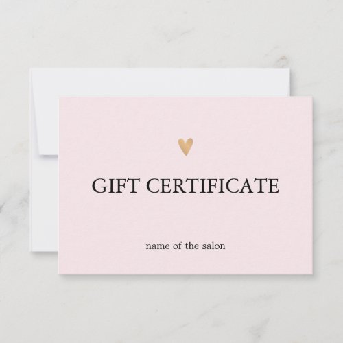 Elegant Clean Rose Faux Gold Heart Beauty Salon