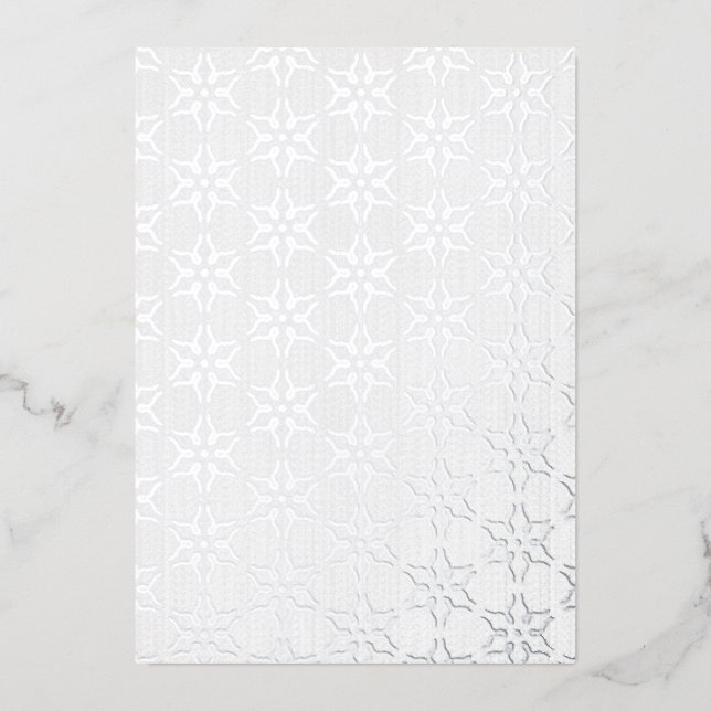 Elegant, Clean Silver foil snowflake card  (Front)
