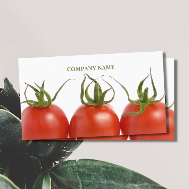 Elegant Clean Tomato Photo Nutritionist Farmer Business Card (Creator Uploaded)