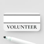 [ Thumbnail: Elegant, Clean "Volunteer" Name Tag ]