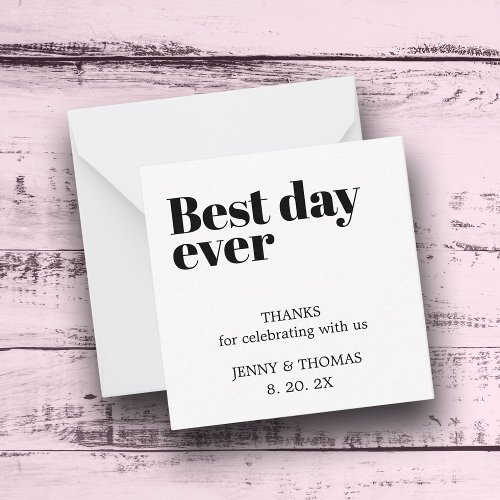 Elegant Clean Wedding Thank You Note Card