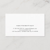 Elegant Clean White Scissors Hair Stylist Business Card (Back)