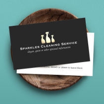 Elegant Cleaning Service Business Gold and Black Business Card