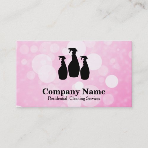 Elegant Cleaning Service Glitter Bokeh Business Ca Business Card