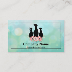 Elegant Cleaning Service Glitter Bokeh Business Ca Card