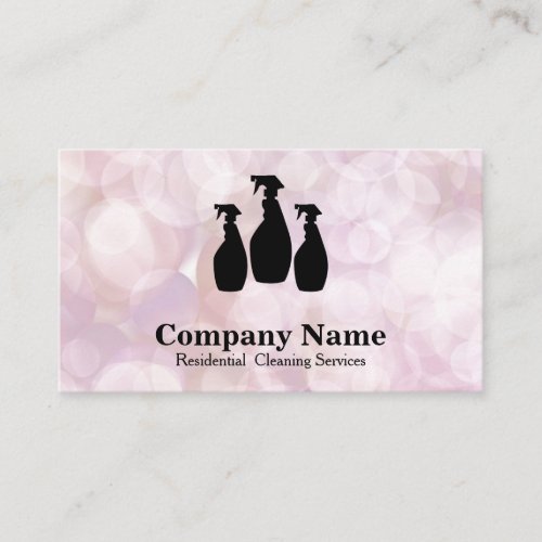 Elegant Cleaning Service Glitter Watercolor Busine Business Card